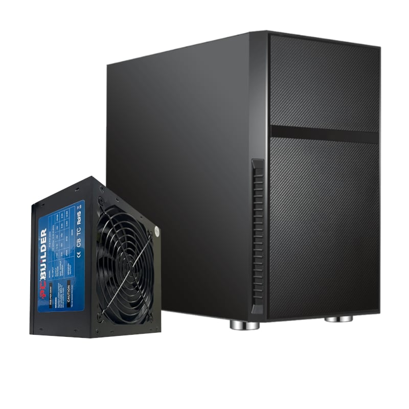 PCBuilder Black Box Micro-ATX Chassis + 300W PSU-0