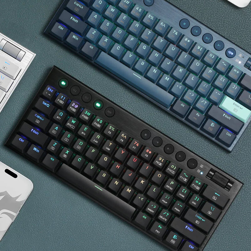 REDRAGON Noctis Pro 61Key Wireless Bluetooth Red Switch RGB Low Profile Gaming Mechanical Keyboard - Black-6