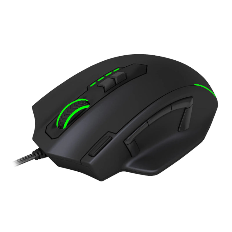 T-Dagger Major 8000DPI 10 Button|180cm Cable|Ergo-Design|RGB Backlit Gaming Mouse - Black/Green-1