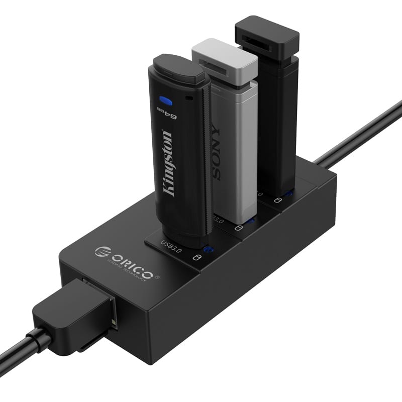 ORICO 3 Port USB3.0 Hub With Gigabit Ethernet Adapter - Black-4