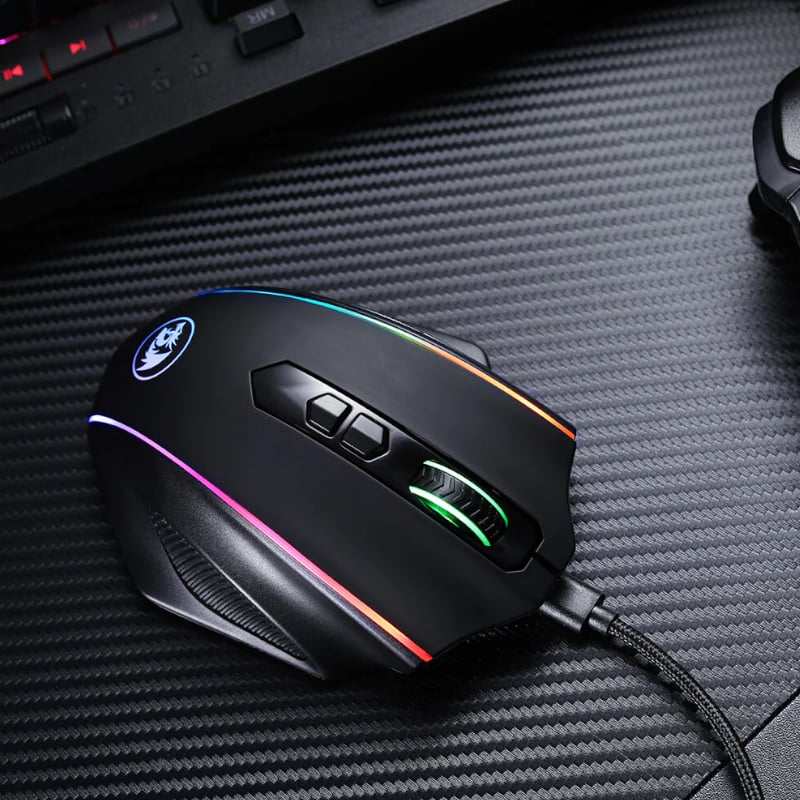 REDRAGON VAMPIRE ELITE Wireless 16000DPI|8 Button|Ergonomic Design|P3335 Optical Sensor|Type-C Cable|RGB Backlit Gaming Mouse - Black-5