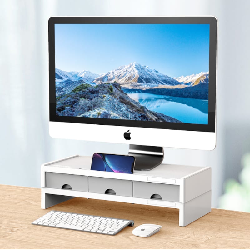 ORICO 14cm Desktop Monitor Stand with Drawers - White-4