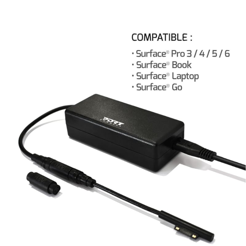 Port Connect 60W for Microsoft Surface Adapter - Black-3