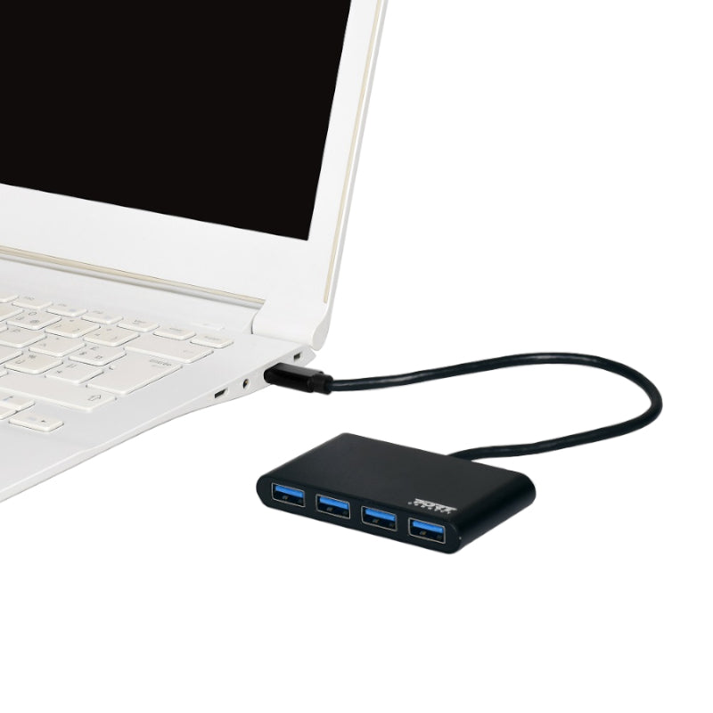 Port USB Type-C to 4 x USB3.0 5Gbps 30cm 4 Port Hub - Black-4
