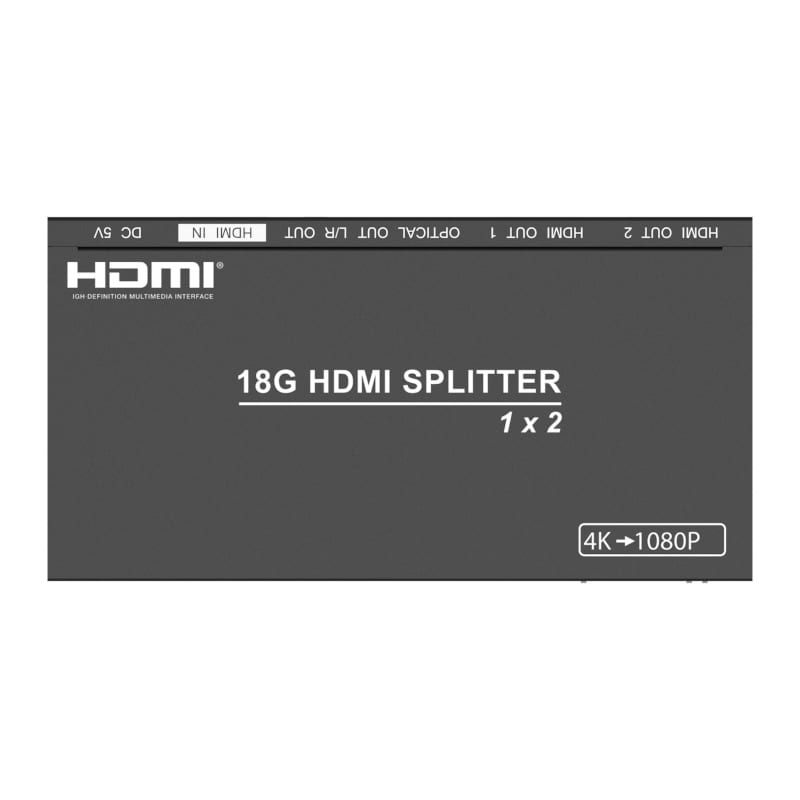 HDCVT 1x2 HDMI 2.0 Splitter with Scaler/Audio Extract EDID HDCP 2.2-3