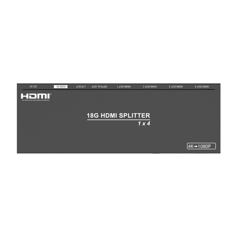 HDCVT 1x4 HDMI 2.0 Splitter with Scaler/Audio Extract EDID HDCP 2.2-3