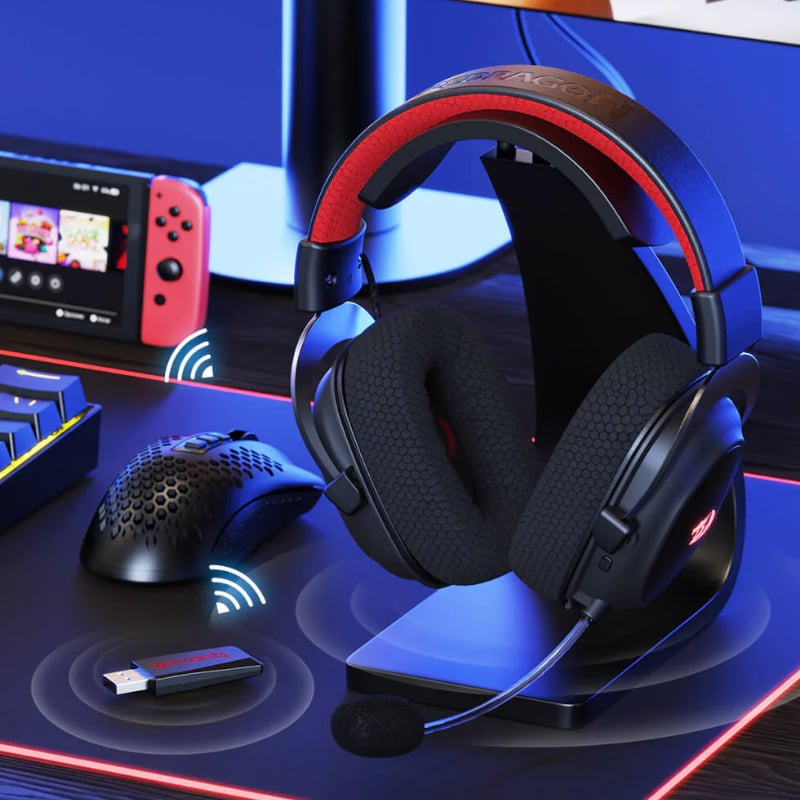 REDRAGON Over-Ear ZEUS-X Wireless RGB Gaming Headset - Black-6